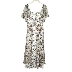 VTG Gail Garner All That Glitters San Francisco Dress Size Small Floral Sheer